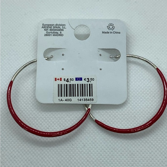 Ardene Hoop Earrings with Colour NIP - Picture 2 of 2